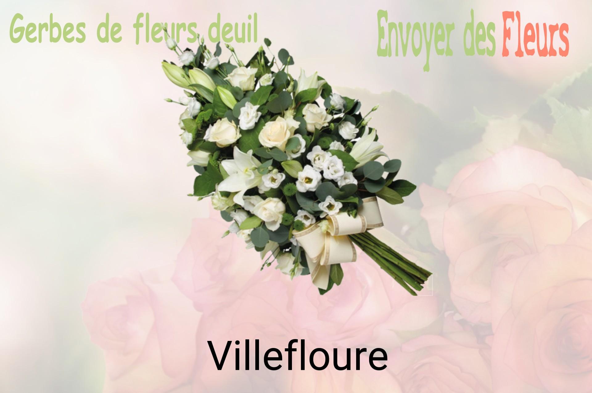 Gerbe de fleurs de deuil livrée à Villefloure